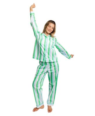 Women's Organic Cotton Poplin Button Down Long Sleeve Pajama Set