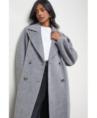Women's Oversized Pleat Back Detail Maxi Coat
