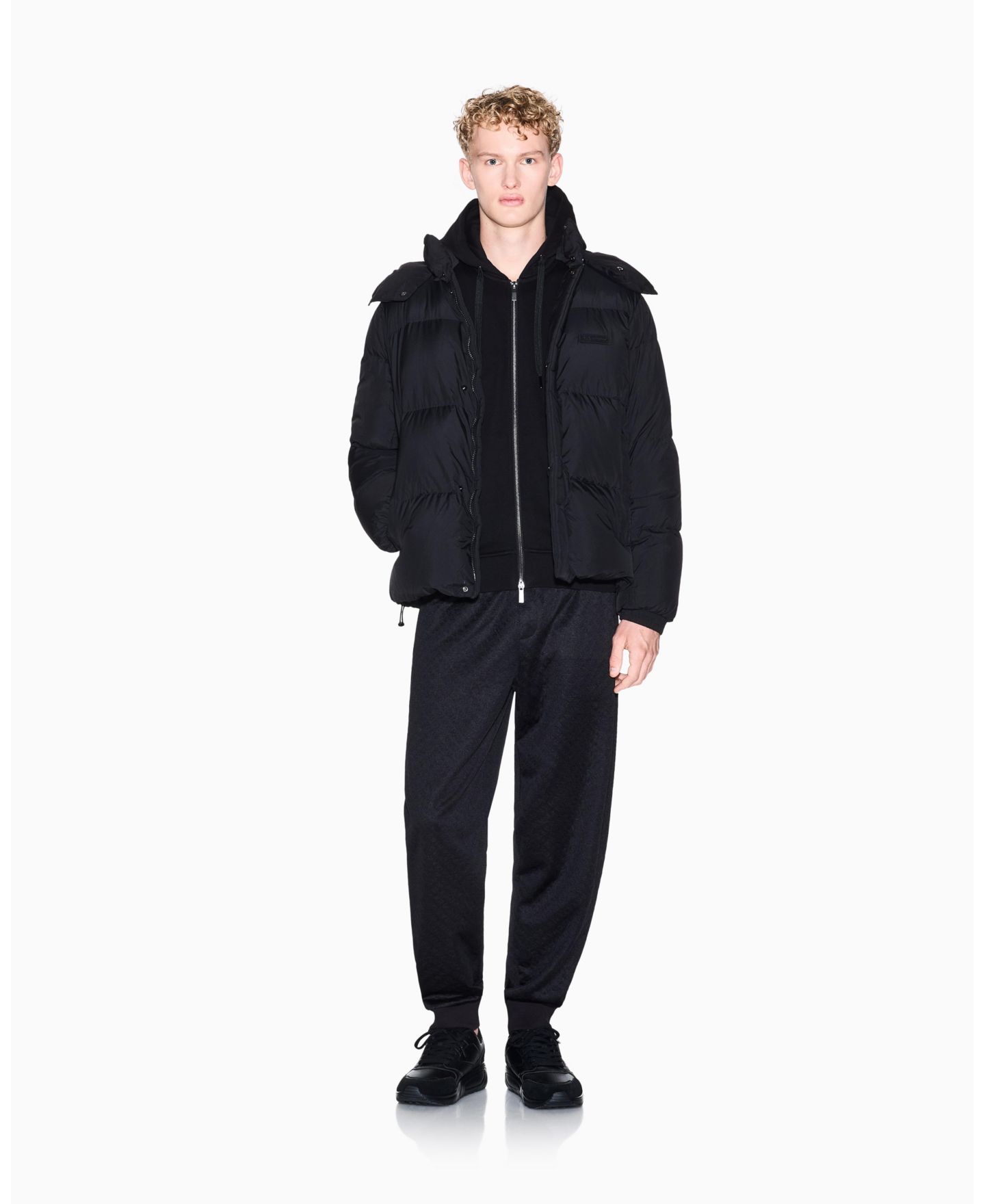 Мужское худи A|X Armani Exchange Milan NY Logo Full Zip, цвет: Чёрный — фото 3