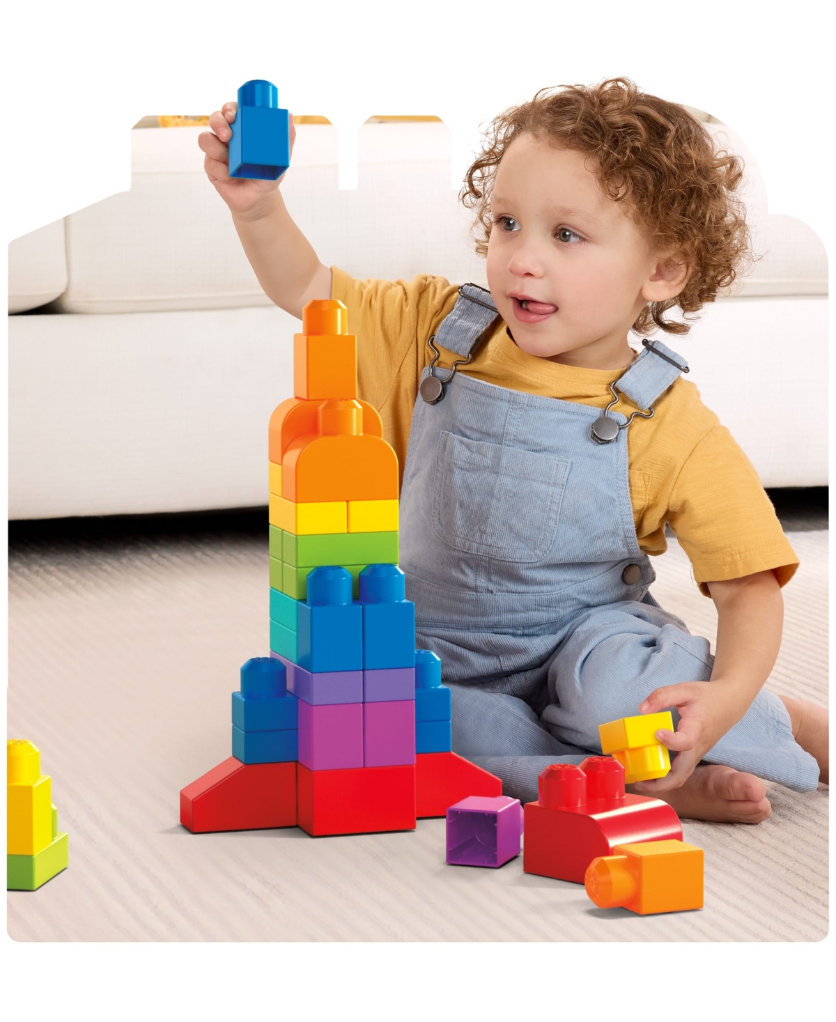 Mega Bloks 80-piece Big Building Bag Blocks for Toddlers 1-3, Blue
