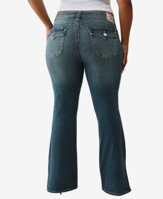 Plus Size Side Slit Becca Bootcut Flap Jeans