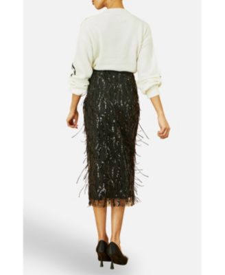 Women's Sequinned Bow Neckline Sweater