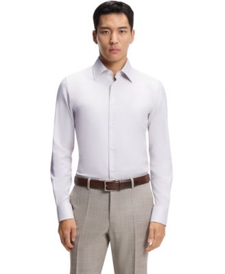 Hugo Boss - Men's Italian-Made Structured Cotton Slim-Fit Dress Shirt