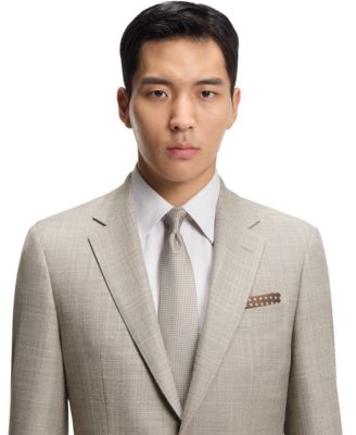 Men's Two-Piece Slim-Fit Patterned Wool-Silk Blend Suit