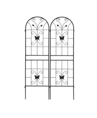2 Pack Metal Garden Trellis 71" Rustproof Black