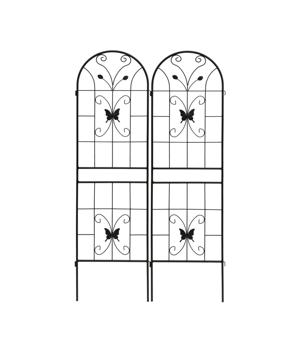 Streamdale Furniture 2 Pack Metal Garden Trellis 71" Rustproof Black