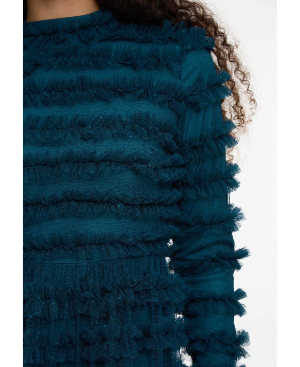 Maryisa Women's Modest Ruffle Dress Maxi With Flowey bottom