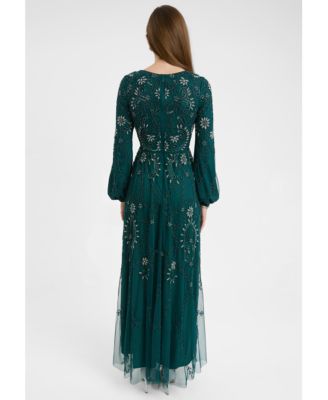 Women's Modest Embellished Sequin Beaded Dress