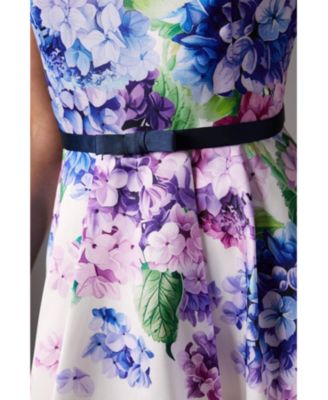 Women's Twill Hi-Lo Floral Midi Dress