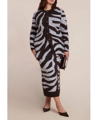 Women's Intarsia Split Hem Cardigan