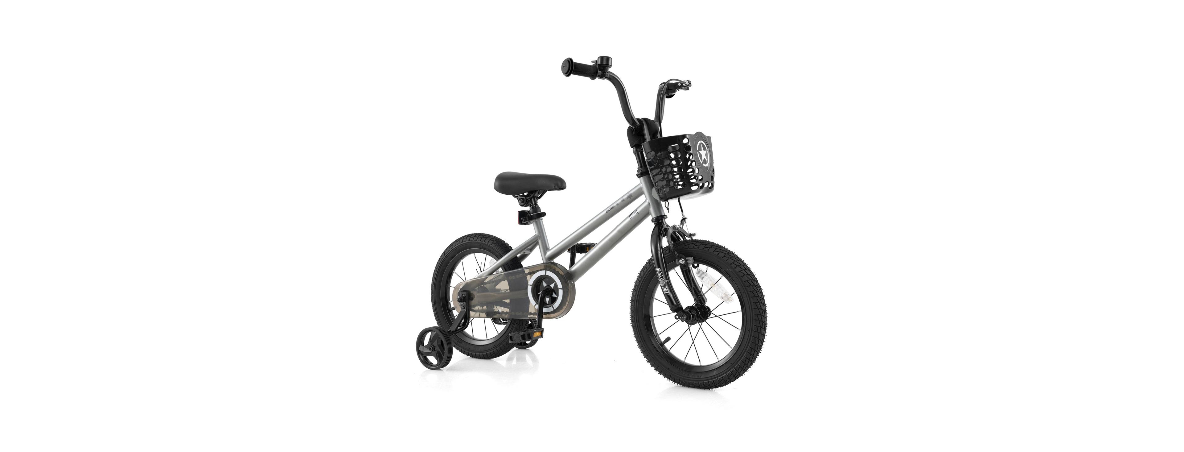 Sugift 14 Inch Adjustable Kids Bike with Transparent Chain Cover, Ages 3-8
