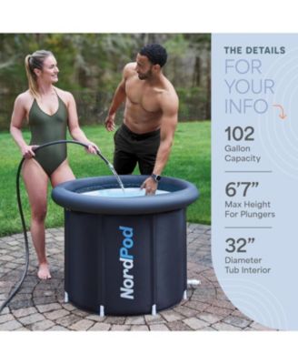 Portable Ice Bath Tub with Cover & Bag - Durable Cold Plunge Tub for Athletes, Adults, Home & Outdoor Therapy