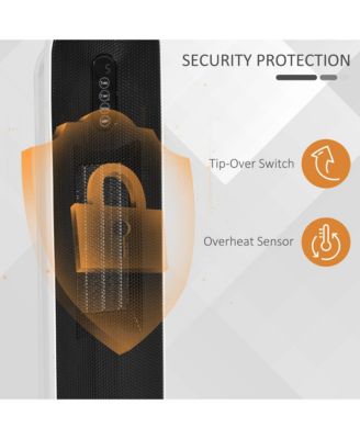 Portable Oscillating Ceramic Space Heater w/Remote & Anti-Tip, White