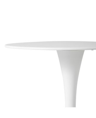 3-Piece Round Metal Bistro Dining Table Set And Stackable Resin Patio Dining Side Chairs