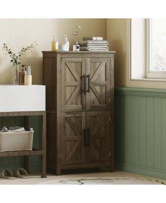 Bathroom Floor Cabinet, Farmhouse Bathroom Cabinet with Doors,