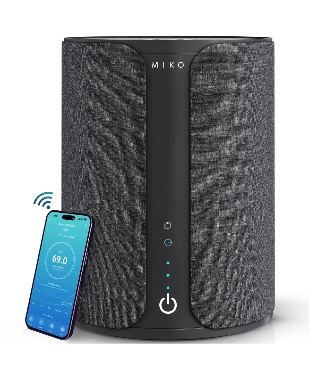 Miko Smart Home Air Purifier with App Control & Oil Diffuser – Covers up to 925 sq ft