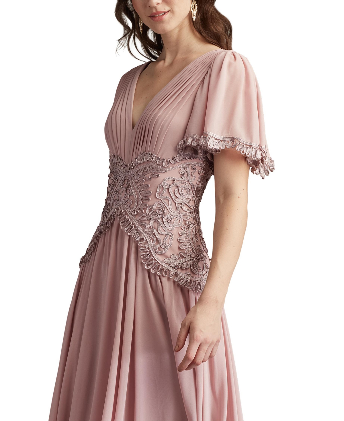 Tadashi Shoji Women's Indira Embroidered Chiffon Midi Dress