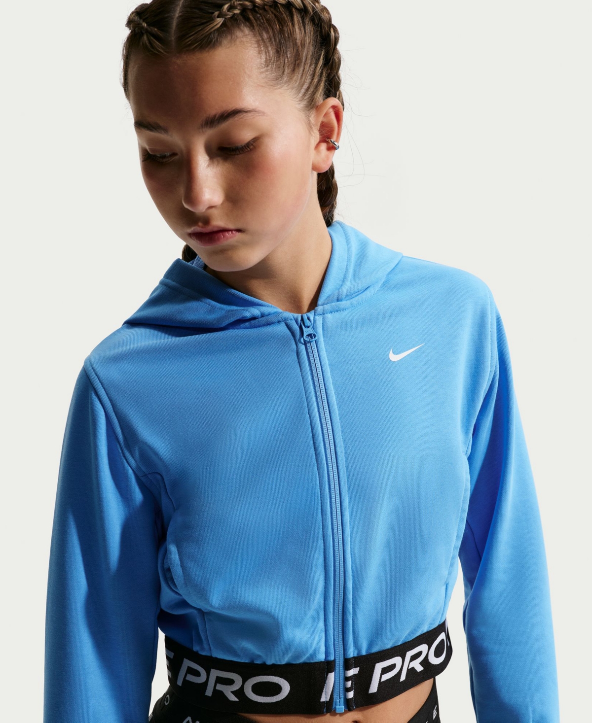 Nike Big Girls Pro Fleece Dri-fit Full-Zip Hoodie