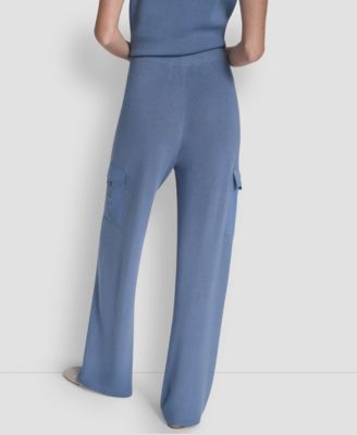 Women's Knit Straight-Leg Cargo Pants