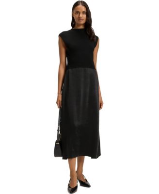 Women's Satin Skirt Knitted Dress