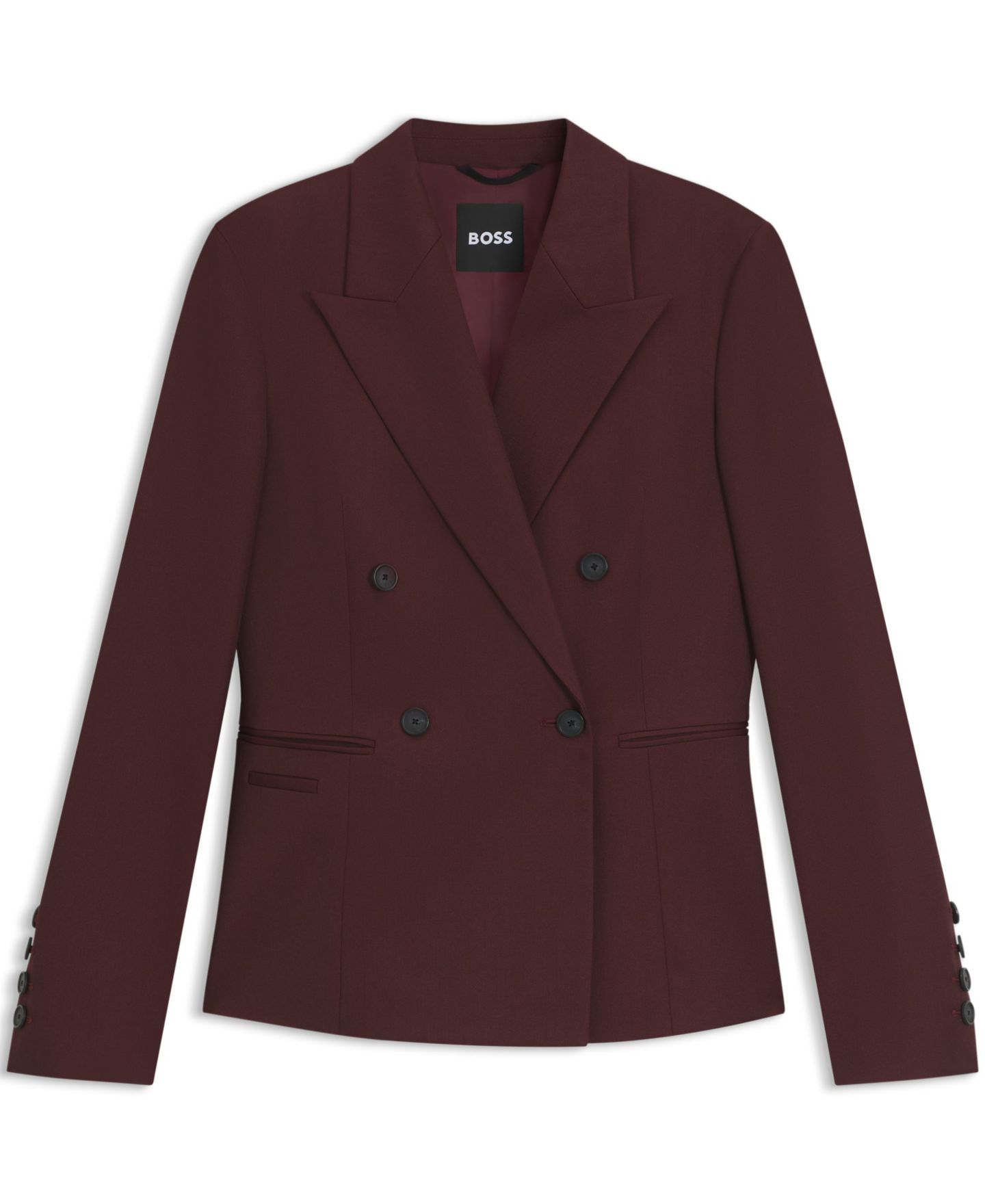Женский пиджак Hugo Boss BOSS by Virgin-Wool Twill Regular-Fit Blazer, цвет: Фиолетовый — фото 2
