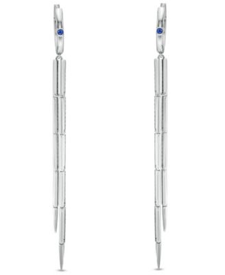 White Diamond (1 ct. t.w.) and Sapphire (0.03 ct. t.w.) Earrings in 10k White Gold