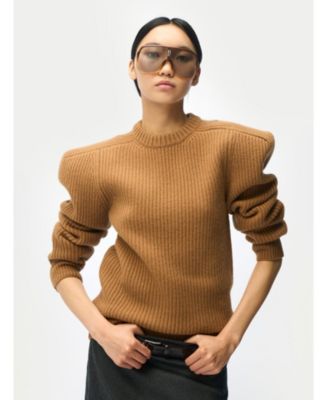 Women's Sculpted-Shoulder Cashmere Sweater