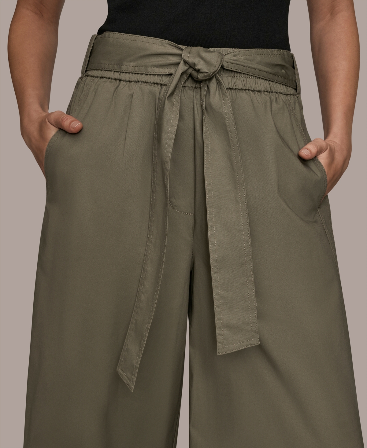 Donna Karan Weekend Women's High-Rise Self Belted Crop Pants