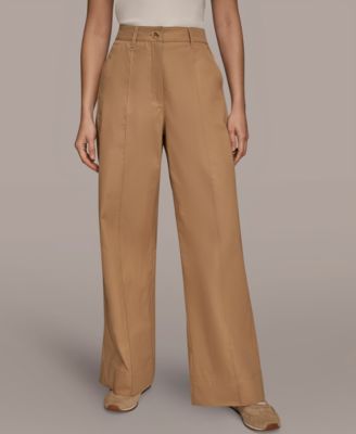 Women's High-Rise Cotton Twill Pintuck Trousers