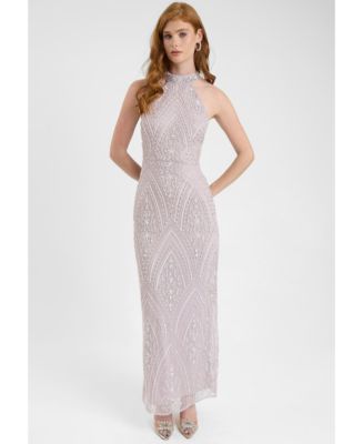 Beauut Women's Embellished Sequin Beaded Maxi Dress - Lilac
