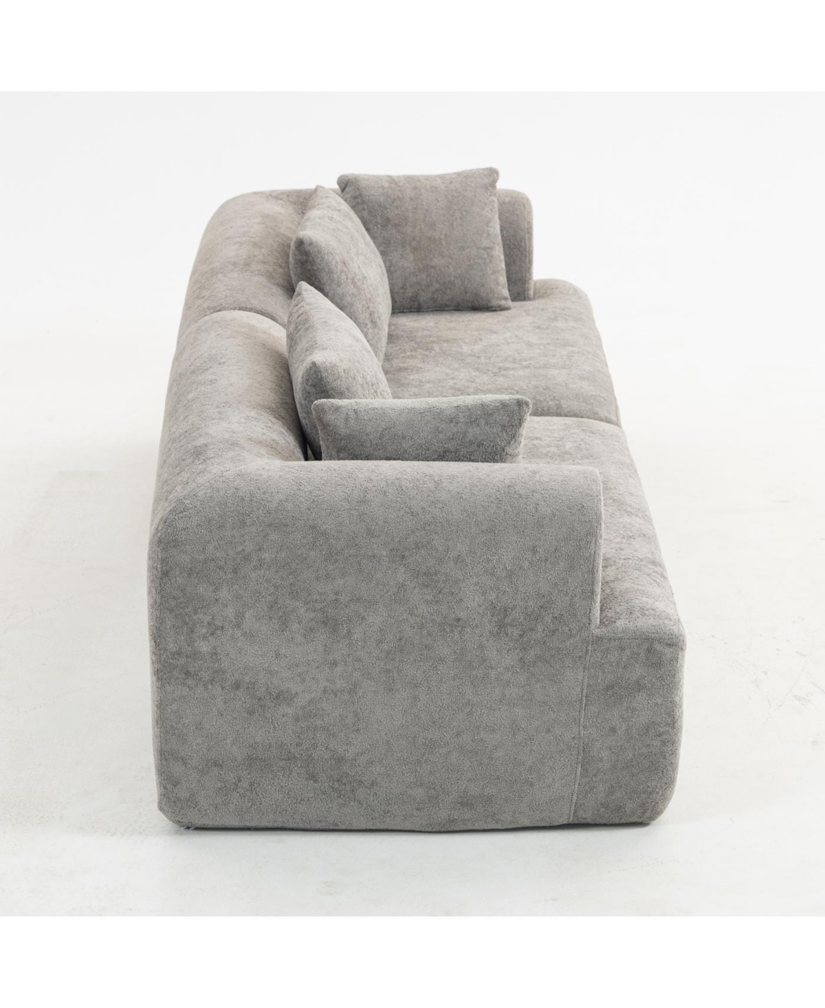 Streamdale Furniture Streamdale Full-Foam Modular Sofa, 96" Boucle 2-Piece Sectional with Rounded Arms