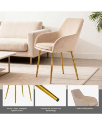 Streamdale Velvet Dining Chair Set (2-Piece) - Beige