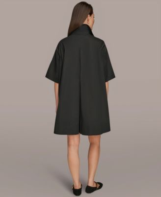 Women's Elbow-Sleeve Hidden Placket Dress