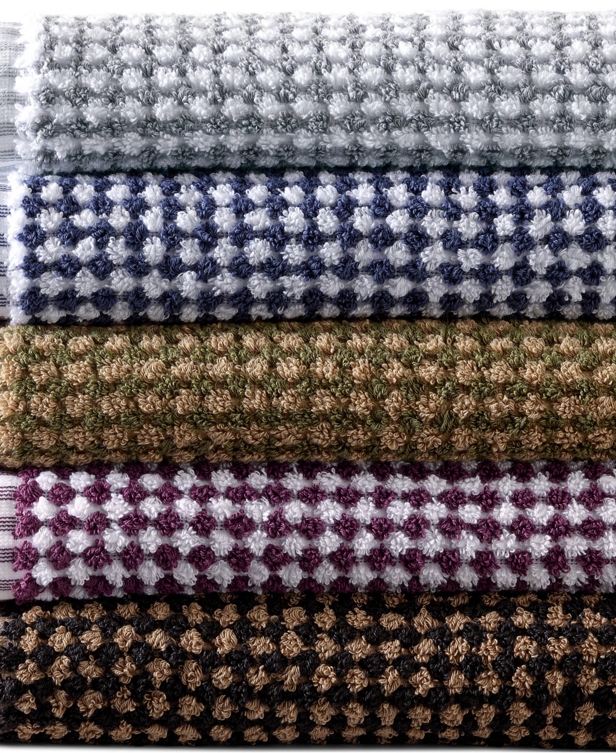 Lands' End Quick-Dry Cotton Textured Gingham Bath Towel