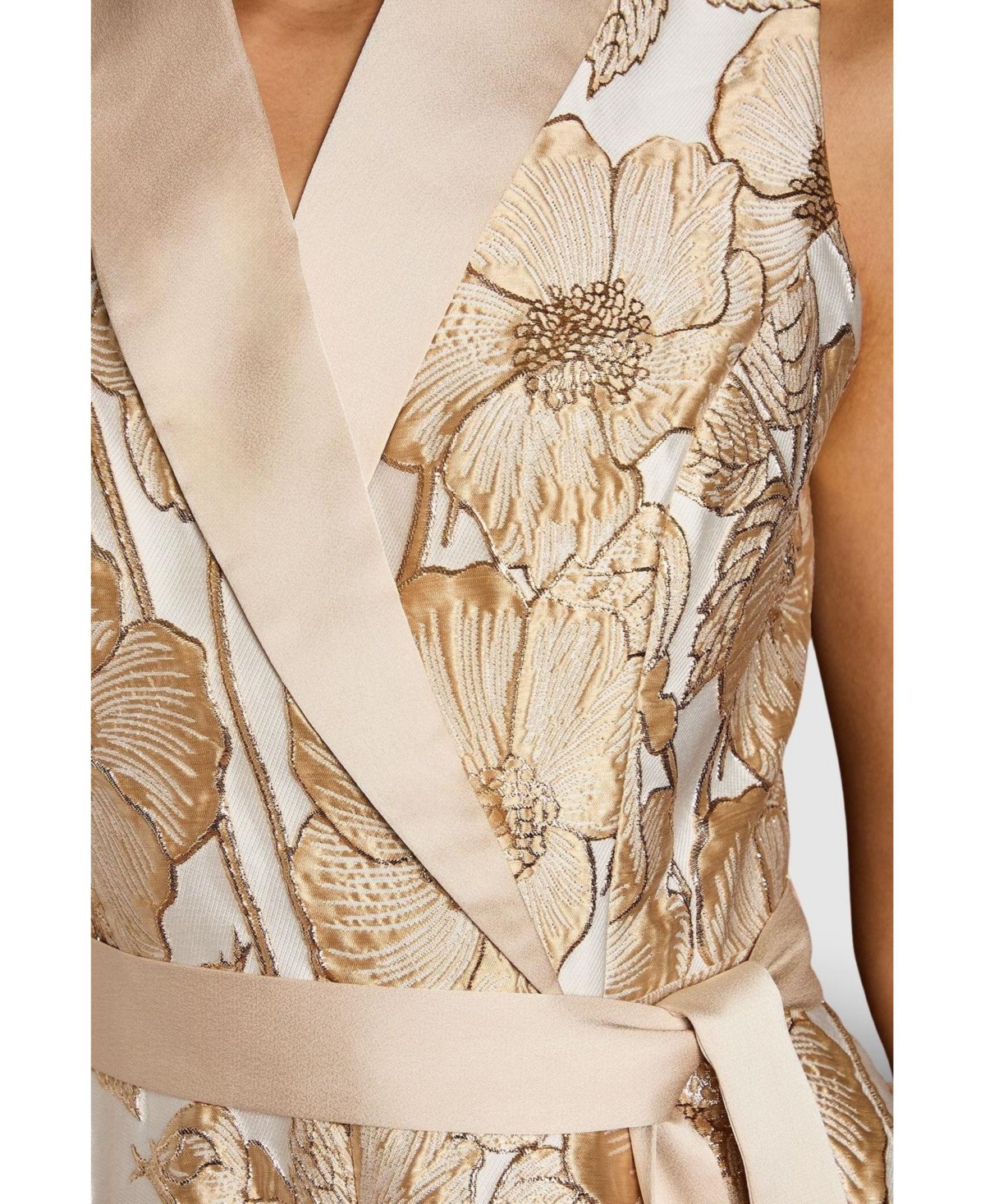 Coast Women's Sleeveless Tux Jacquard Midi Dress