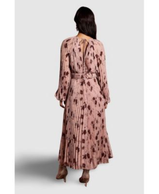 Women's Long Sleeve Chiffon Wrap Midi Dress