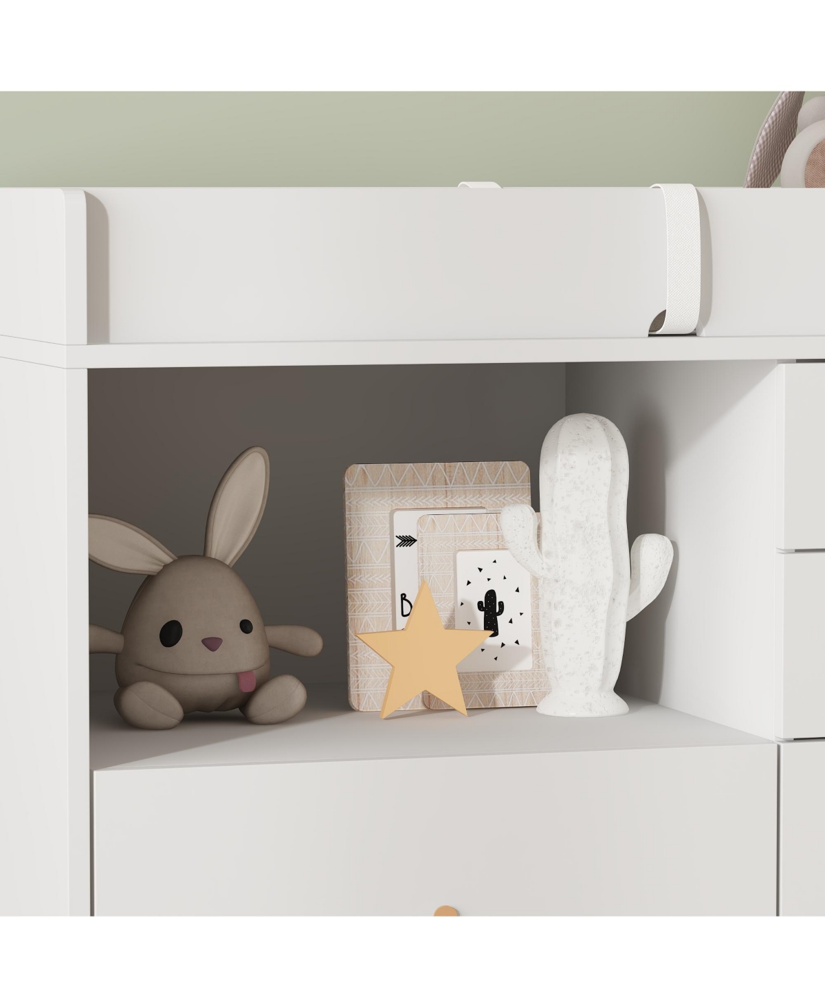 Homsee 5-Drawers Changing Table, Dresser, Kids Low Dresser with Shelf