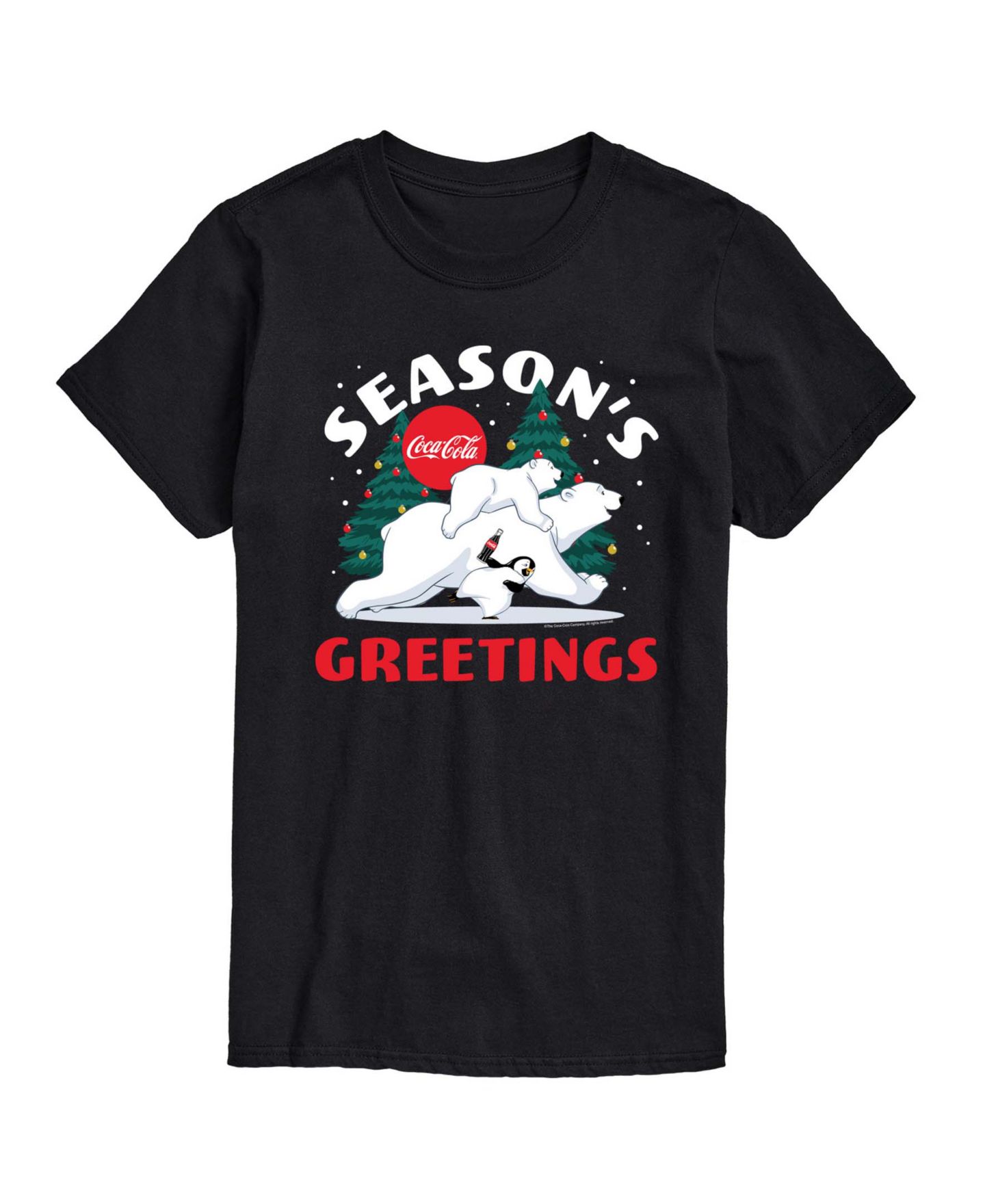 Мужская футболка AIRWAVES Coca-Cola Seasons Greetings Polar Bears Short-Sleeve Graphic, цвет: Чёрный — фото 1
