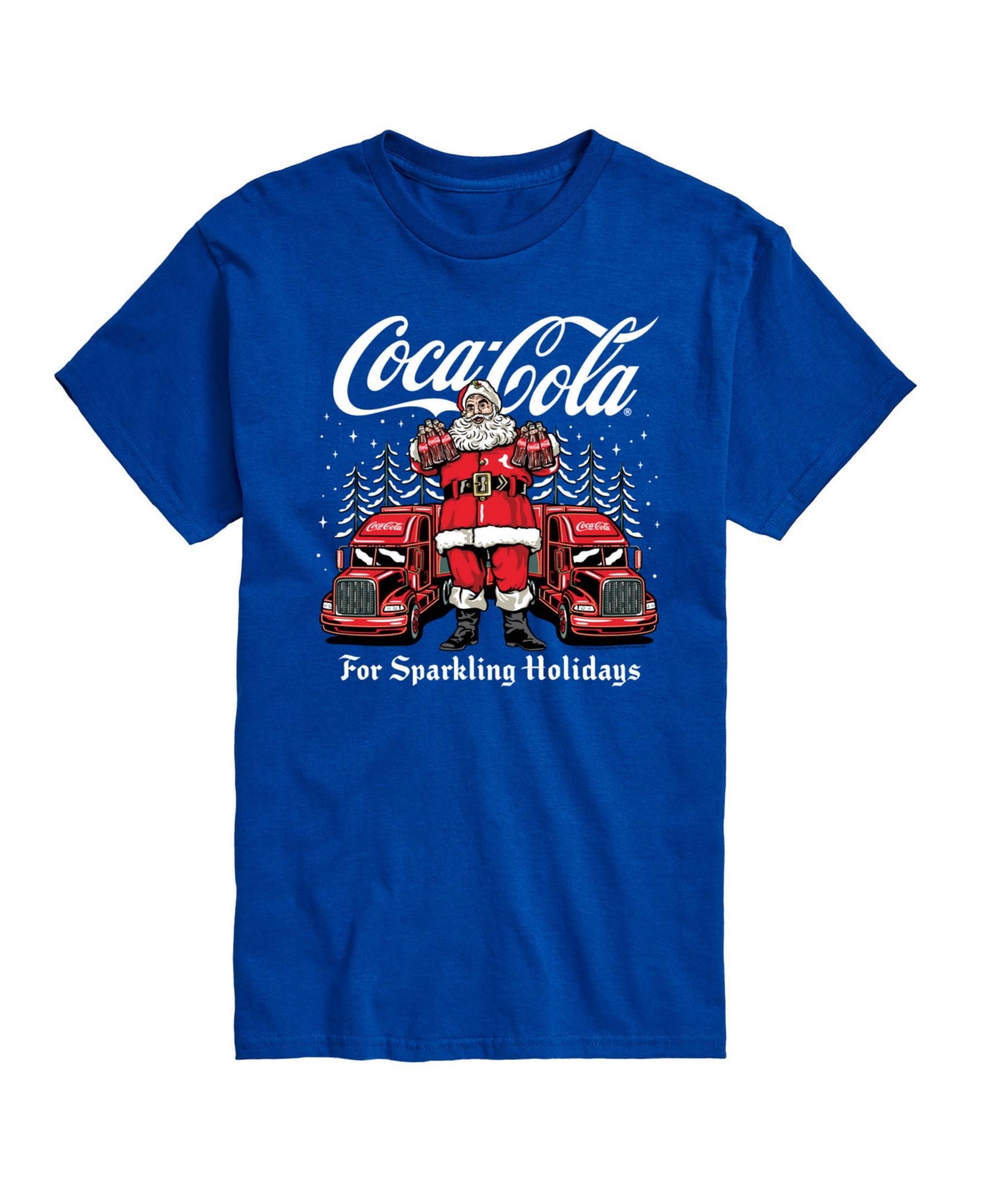 Airwaves Men's Coca-Cola Coke Santa Sparkling Holidays Short-Sleeve Graphic T-Shirt