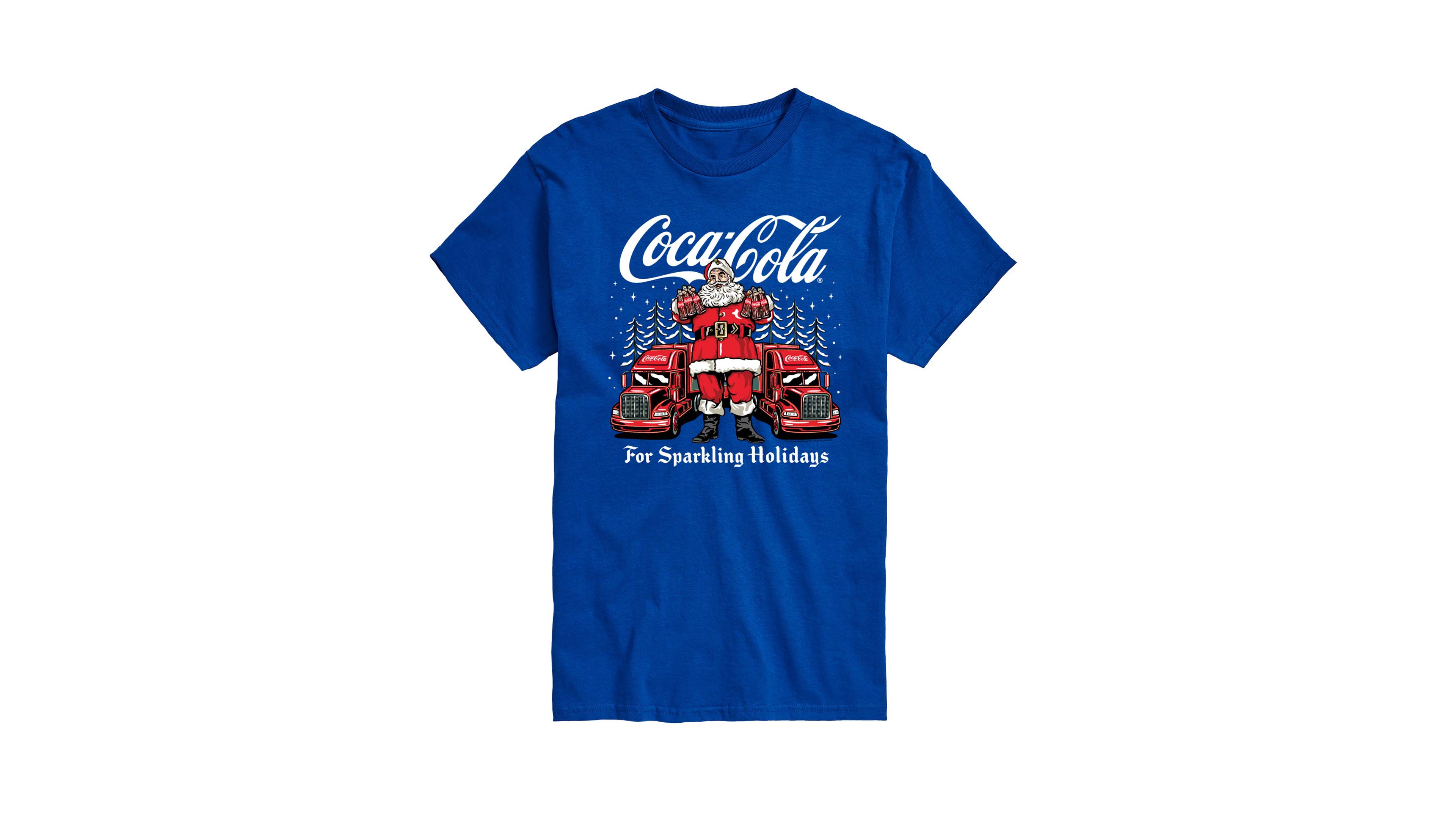 Airwaves Men's Coca-Cola Coke Santa Sparkling Holidays Short-Sleeve Graphic T-Shirt