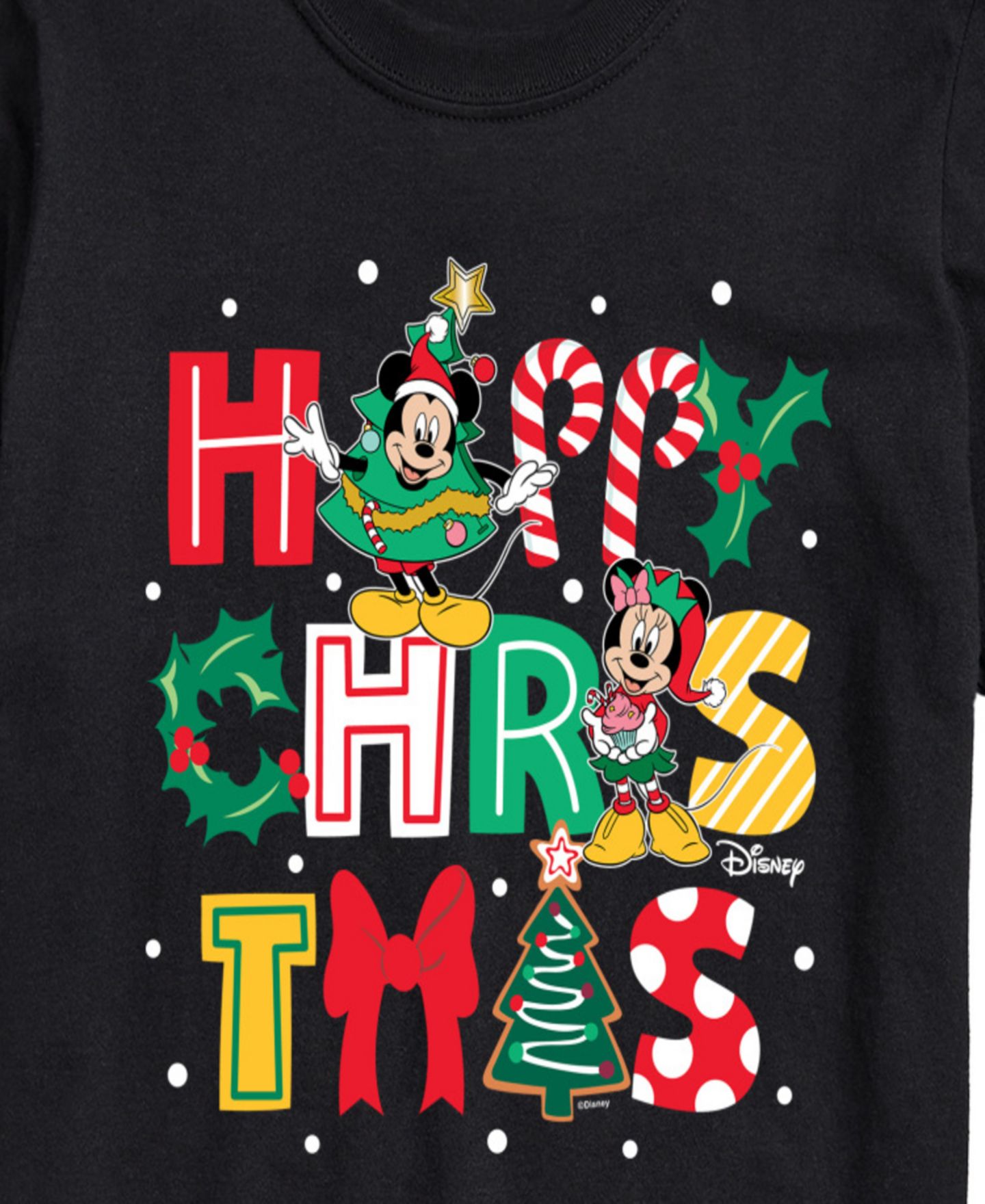 Мужская футболка AIRWAVES Disney Happy Christmas Icons Short-Sleeve Graphic, цвет: Чёрный — фото 3
