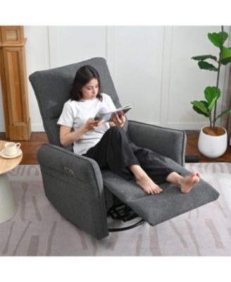 Streamdale 270 Power Swivel Rocker Recliner Chair for Adults, Electric Nursery Glider (Dark Gray