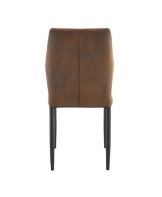 Streamdale Set of 6 Brown/Black Dining Chairs with Shell Pattern, 37" High.