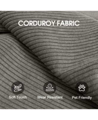 Streamdale Corduroy Compression Sofa Bed with Pillow Back Support, Grey