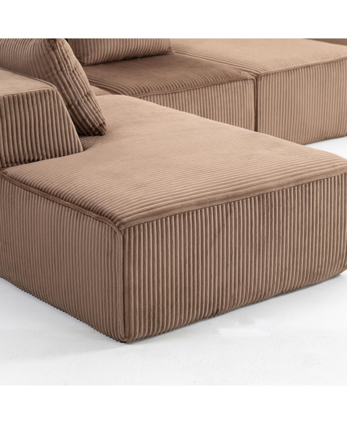 Streamdale Furniture Streamdale Exquisite Full Foam Compressed Sofa - Premium Modular Sectional, Warm Brown