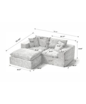 Streamdale Modern Chenille Cloud Sofa - Freely Combinable & Comfortable