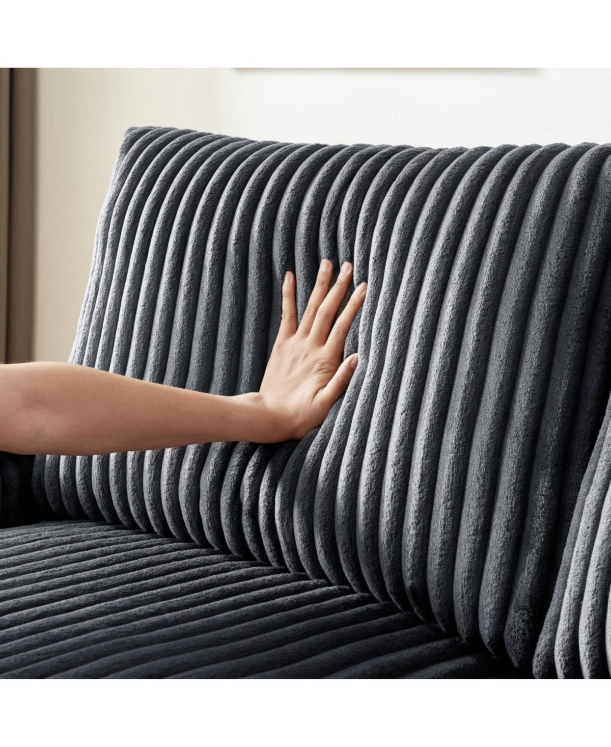 Streamdale 71" Sofa Plush Corduroy Square Storage Armrest Usb port