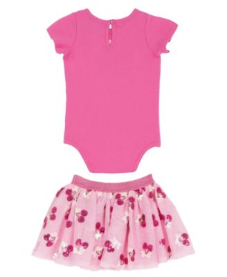 Baby Girls' Short-Sleeve Bodysuit and Tutu Skirt, 2-Piece Set