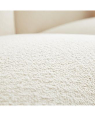 Streamdale Oversized Sherpa Loveseat Sofa with Metal Legs, 3 Seater Couch - White