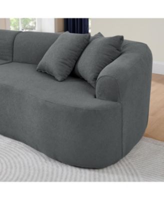Streamdale Curved Lamb's Wool Modular Sectional Sofa - Gray